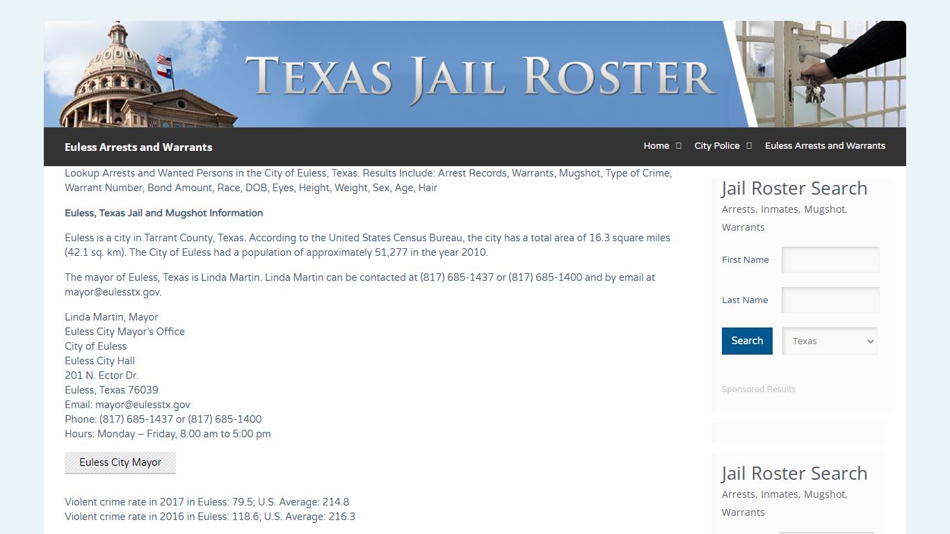 Euless Arrests and Warrants | Jail Roster Search